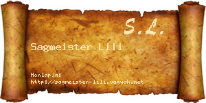 Sagmeister Lili névjegykártya
